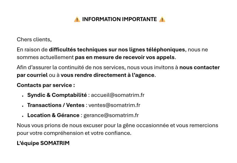 ⚠️ INFORMATION IMPORTANTE ⚠️
